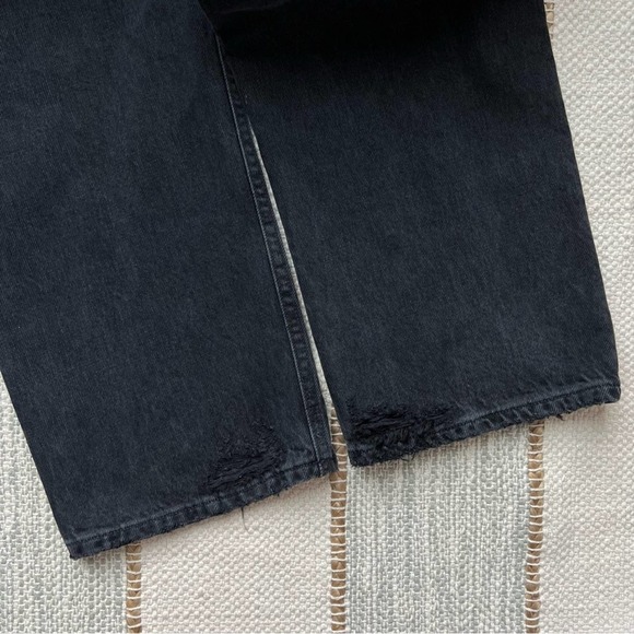 Agolde Riley Black Edit Crop High Straight Leg Jeans Women’s Size 33 - Picture 7 of 12